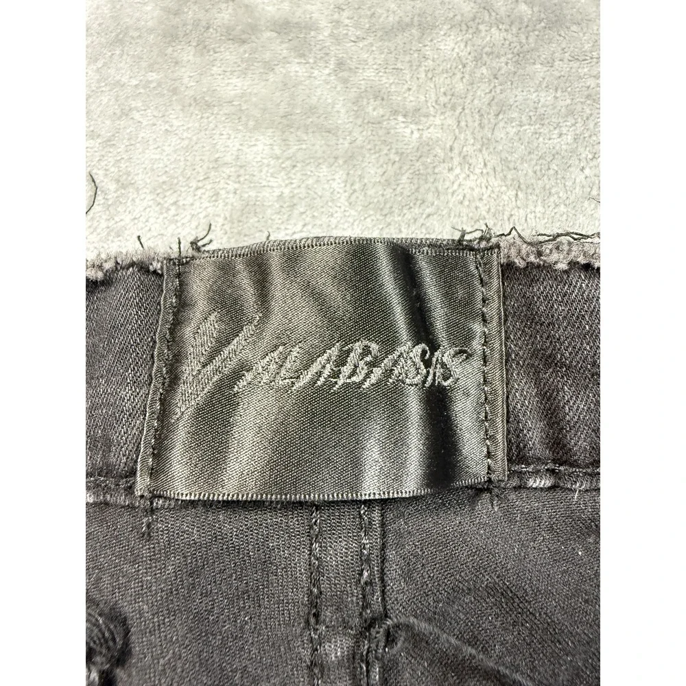 Valabasas Jeans Mens 32 Black Distressed Skinny Fit Frayed Hem Ripped Knee Pants
